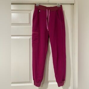 FIGS Zamora 2.0 Jogger Scrub Pants Dark Magenta W18SW2005 PO 2191 Size XS